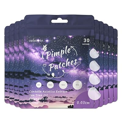 Pimple Patches,Acne Patches,Hydrocolloid Acne Patches,Pimple Patches for Face,4 Size,Salicylic Acid Patches, Tea Tree Oil,CICA & Calendula Oil- Zit Patches30 Count-Pack of 10