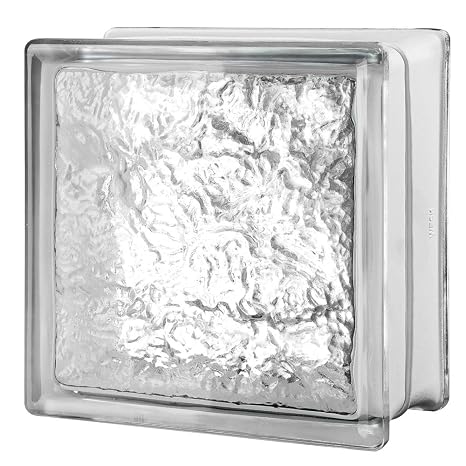 Seves Glass Block 8x8x4 Cortina | Classic Glacial Look | Suited for Interior and Exterior Applications | Perfect for Residential and Commercial Use | Maximum Privacy with Great Light Transmission