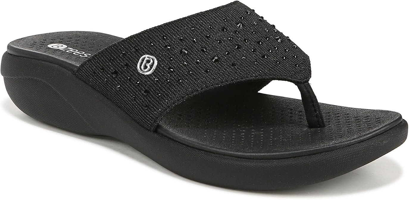 BZees womens Cruise Bright Machine Washable Comfort Wedge SandalFlip-Flop