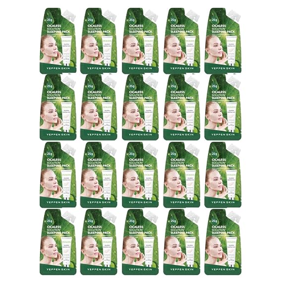 [YEPPEN SKIN] Cicaless Solution Sleeping Pack 25g Pack Kit/Spouted Pouch Cosmetics Facial Travel Skin Care (20 Pack)
