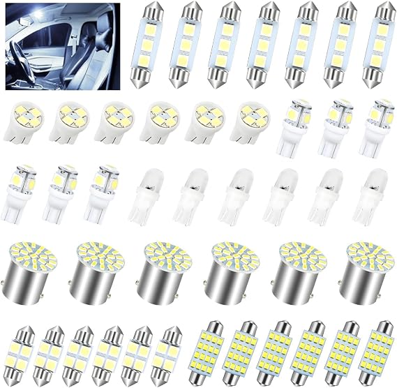 42 Pcs Car LED Lights Kit, 6000K 12V T10 Interior Bulbs