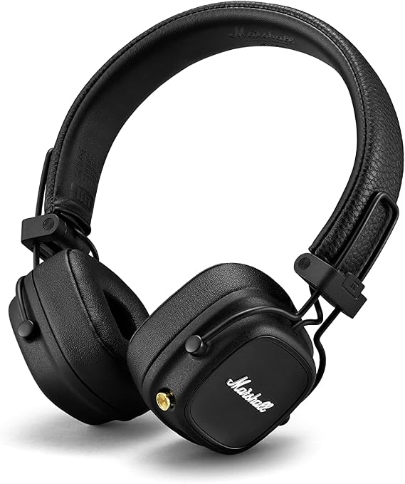Marshall Major IV On Ear Bluetooth Kopfhörer Kabelloser Ohrhörer Faltbar 80 Stunden kabellose Akkukapazität - Schwarz