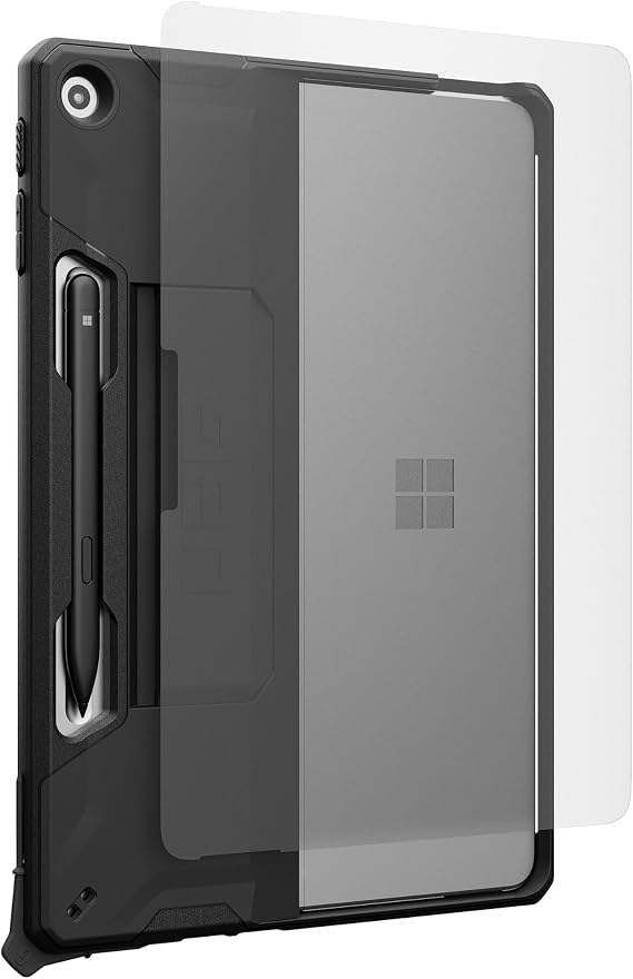 URBAN ARMOR GEAR UAG Designed for Microsoft Surface Pro 1st Edition 12" Scout with Handstrap Case Bundle with Glass Shield (Black)