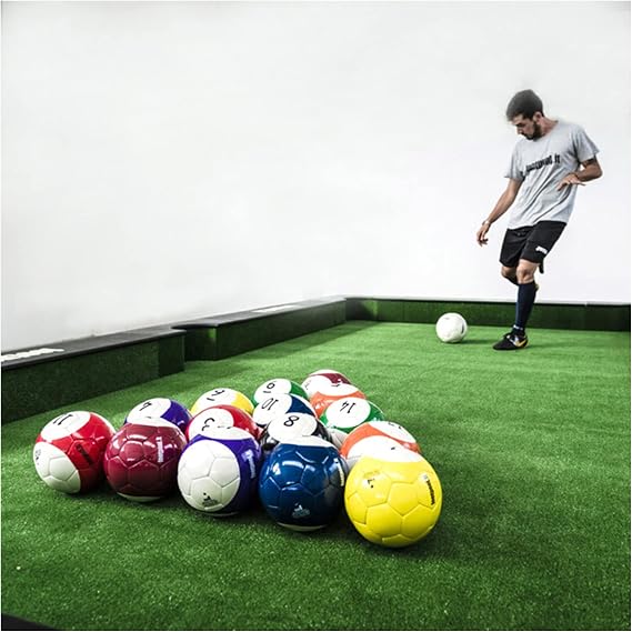Inflatable Billiards Soccer Football Snooker Balls Table Games, Footpool 16Pcs Leather Football Pool Kick Billiards Set, Adult Sports Recreation Game for Backyard Rooms Outdoor Indoor,7.1inch