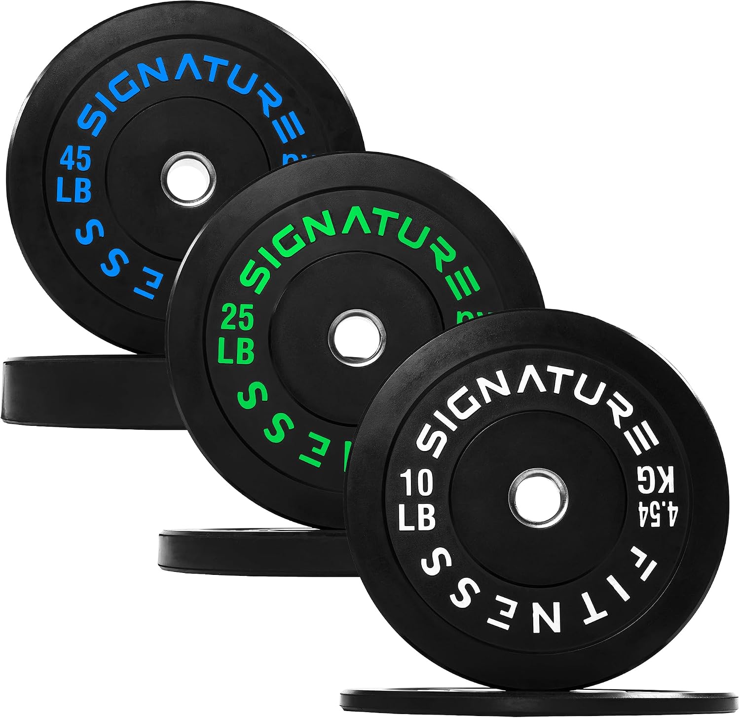 Olympic Barbell 2-Inch Rubber Bumper Plate Weight Set for Strength Training, Multiple Options