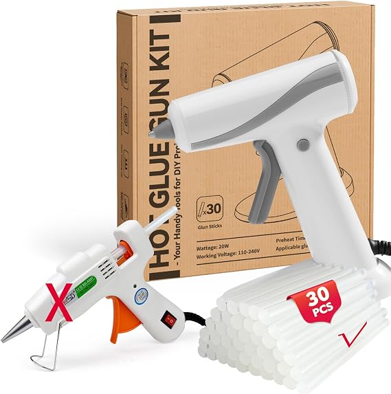 Krightlink Mini hot glue gun Kit with 30 Glue Sticks, Hot Melt, High Temp for School Crafts DIY Arts and Quick Home Repairs