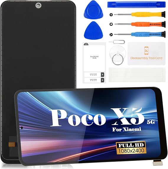TFT for Xiaomi Poco X5 5G LCD Display for Redmi Note 12 Screen Replacement for 22111317PG Touch Digitizer Assembly Repair Kits (Black,Without Frame)