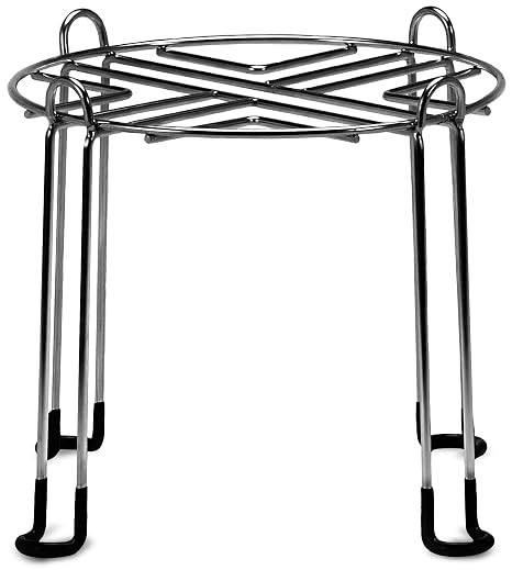 Impresa Gravity Filter Stand - Medium, Silver 8-Inch Rise for Easy Filling & Tall Water Filter Stand - Non-Skid Feet in Polished Stainless Steel - Raised Edges & Water Dispenser Countertop