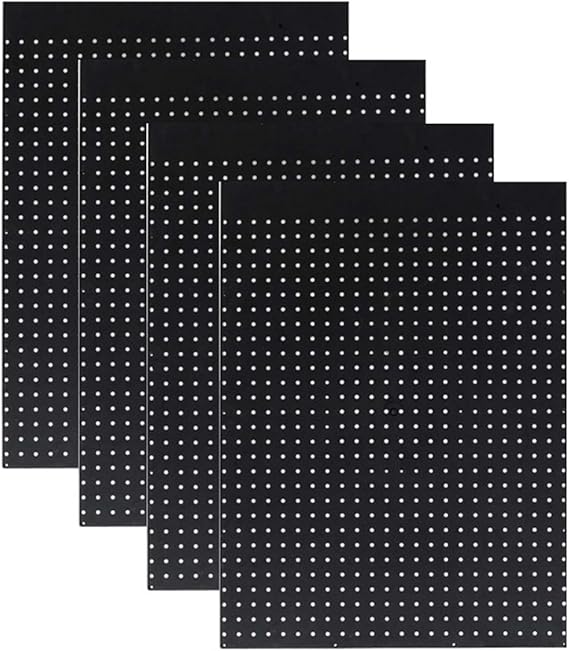 WallPeg Case of 12ea 24"x24" Black Pegboard Panels - Tuff Polypropelene 1/4" Hole Pegboard AM 204