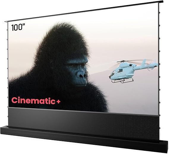 AWOL VISION 100" Motorized ALR Floor Rising Projector Screen for Ultra Short Throw Projector, Projector Screen for Home Theater, 4K/8K Ultra HD, 95% Ambient Light Reduction,ALR-F210C