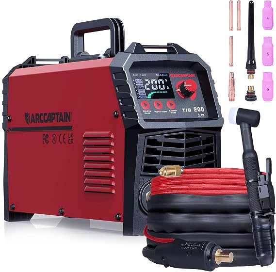 ARCCAPTAIN TIG Welder 200A & ARCCAPTAIN TIG Torch with High-Frequency Ignition