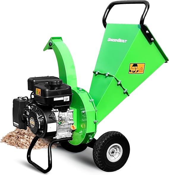 S3 Wood Chipper Shredder, 7HP 212cc Gas Powered Heavy Duty, 3" Max Wood Diameter Capacity, 15: 1 Reduction Ratio, Easy Assembly, After Product Registration