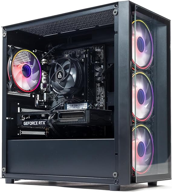 GTR Gaming PC | AMD Ryzen 5 5600X | NVIDIA RTX 5060 Ti 8GB | 16GB DDR4 3600MHz RAM | 1TB NVMe SSD | 600W 80+ Bronze PSU | Windows 11 | ARGB Glass Case | WiFi