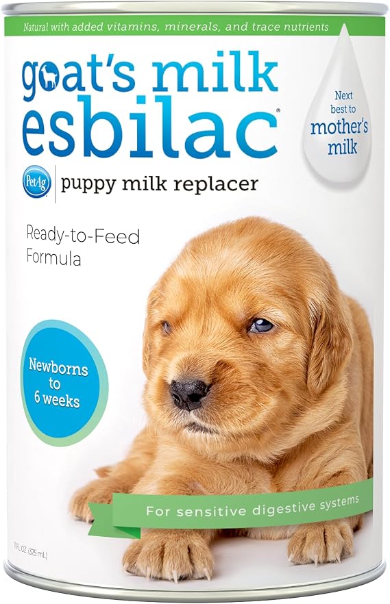 Pet-Ag Goats Milk Esbilac Liquid - 11 oz - Ready-to-Feed Puppy Formula with Vitamins, Minerals, and Trace Nutrients for Puppies Newborn to Six Weeks Old - for Sensitive Digestive Systems