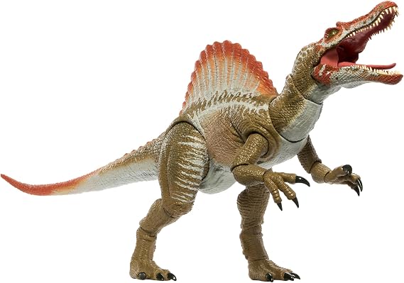 Mattel Jurassic World Hammond Collection Spinosaurus Toy Figure for Kids, Dinosaur Toy, Movable, Large, Total Length: Approx. 25.4 inches 64.5 cm, Ages 8 and Up, Gray JCH09