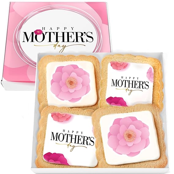 Happy Mothers Day Cookies Gift Basket Box 4 PACK For Mom Mother | Nut Free | Kosher