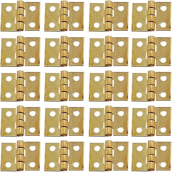 Hinges 20pcs 10x8mm Tiny Golden Mini Small Metal Hinge for 1/12 House Miniature Cabinet Furniture Fittings for Cabinets Home Hardware (Color : 20pcs 10x8mm)