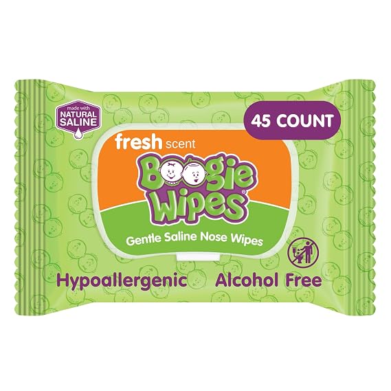 Boogie Saline Nose Wipes Fresh Scent - 45 Count