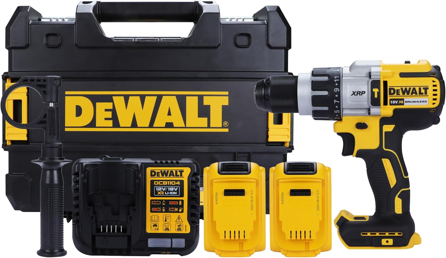 Dewalt Dcd996p2-qw Double Cord Coal-free Professional Impact Drill 18 Volt - 5.0 Ah Li-ion, Yellow-black