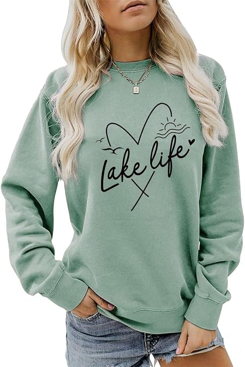 YourTees Women's LAKE LIFE Sweatshirt - A Must-Have for Lake Lovers!