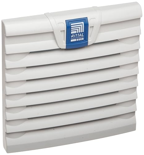 Rittal 3237200 Light Grey ABS TopTherm Fan Outlet Filter, 5-53/64" Width x 5-21/32" Height x 5/8" Depth