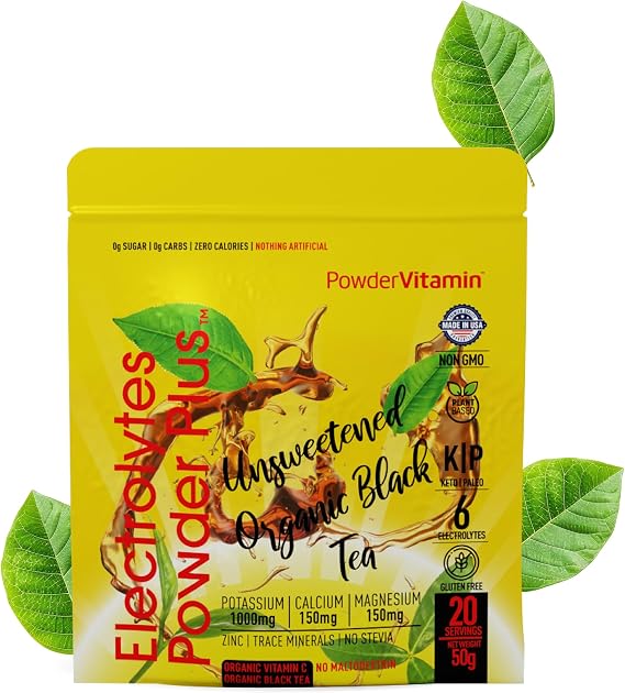 PowderVitamin Electrolytes Powder Plus -20 Servings Unsweetened Black Tea