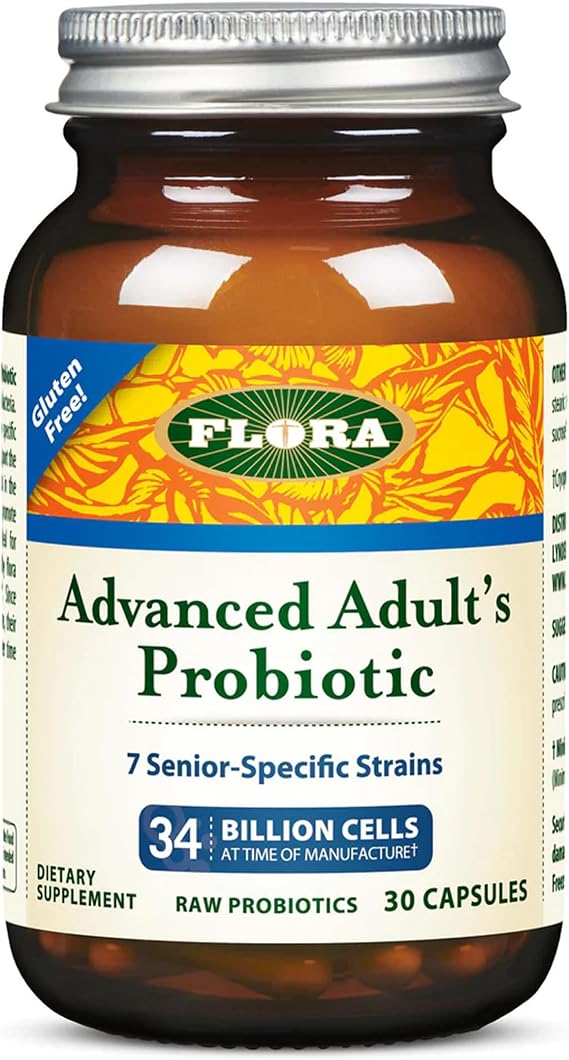 FloraHealth Advanced Adults Probiotic, 7 Strains, 34B CFU, 55+, 30 Caps