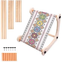 Adjustable Embroidery Table Stand, Wood Cross Stitch Frames and Stands Tapestry Embroidery Scroll Frame for Lap or Table Top Cross Stitch Needlepoint