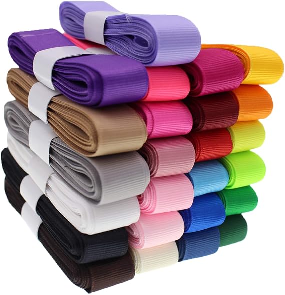 JESEP 3/4" Assorted Satin Grosgrain Ribbon Bulk 100yd for Bows & Crafts