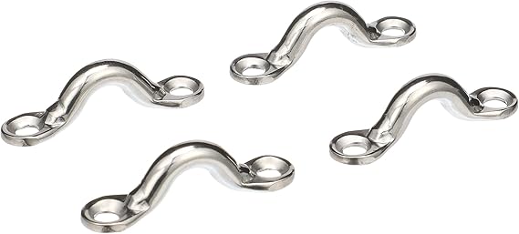 Seachoice Multi-Purpose Forged Stainless Steel 3/8 in. Eye Straps, Set of 4