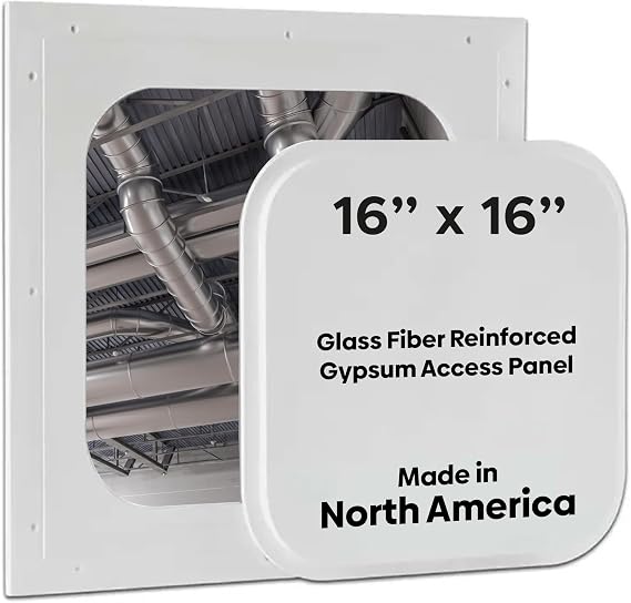 Best 16" x 16" Pop-Out Gypsum Access Panel Glass Fiber Reinforced Ceiling Access Door for Drywall, Radius Corners, Crack and Shrink Resistant, White Texturable Finish, BA-GRG-RC