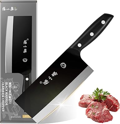 ZHANG XIAO QUAN SINCE 1628 Meat Cleaver 7.3, Ultra Sharp Chinese Chopper Slice Knife made of High Carbon Stainless Steel, Chinese Chef Knife for Meat Vegetable Fish and Poultry