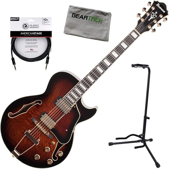 Ibanez AG95QA DBS AG Artcore Expressionist Dark Brown Sunburst Guitar w/Cable,