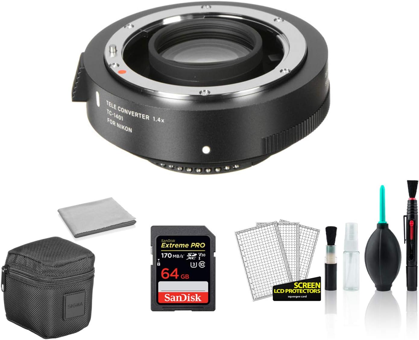 Sigma TC-1401 1.4X Teleconverter for Nikon F Mount 879306 Bundle