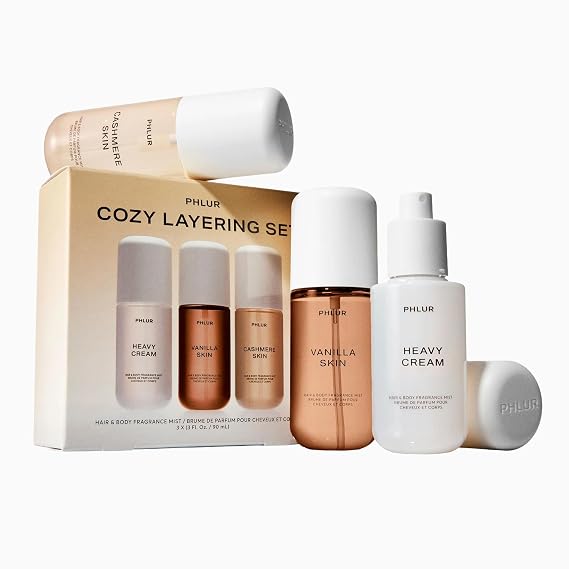 PHLUR Cozy Body Mist Set of 3 (3oz Each) - Hair and Body Mist Gift Set