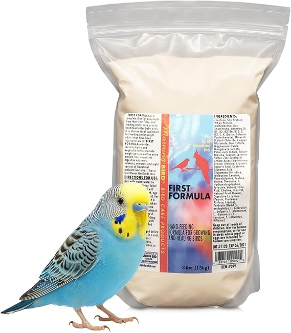 Morning Bird First Formula 3 lbs Complete Baby Bird Food for Growth & Recovery High Protein, Probiotics & Vitamins Hand-Feeding Powder for Hatchlings & Small Birds