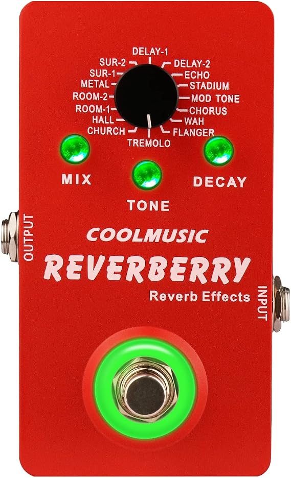 Coolmusic Multi Effects Pedal Digital Guitar Pedal with 16 Effects True Bypass