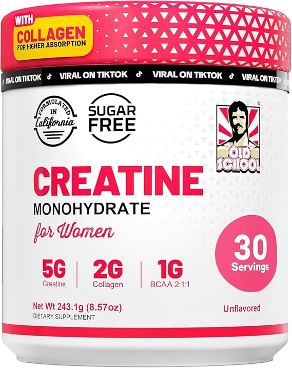 Old School Labs Creatine for Women with Collagen and BCAA, Unflavored