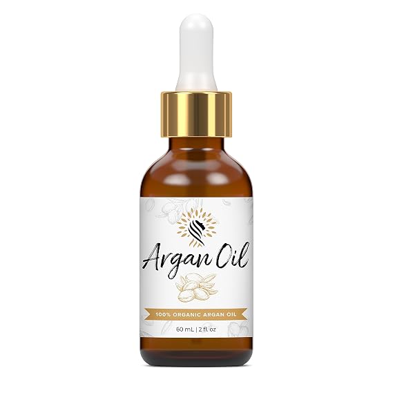 Argan Cosmetics 100% Pure Organic Moroccan Argan Oil, Unscented 2 Fl Oz | Hair, Skin, Nails, Cuticles, Face & Beards Cold Pressed Filtered Through Cotton & Charcoal All Natural Moisturizer
