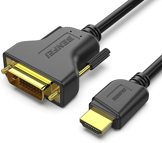 BENFEI HDMI to DVI Cable, 3M Bidirectional DVI-D 24+1 Male to HDMI Male Adapter Cable High Speed Compatible 1080P Full HD Compatible for Raspberry Pi, Roku, Xbox One, PS4 PS3