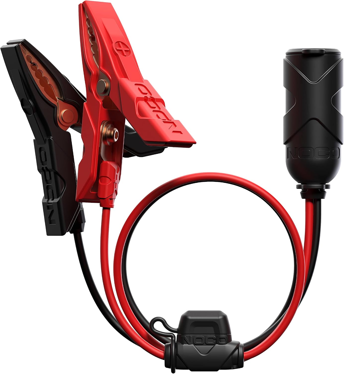 NOCO GC017 15A 14AWG 12V Adapter, Heavy-Duty Cigarette Lighter Plug, and Female Socket With Battery Clamps