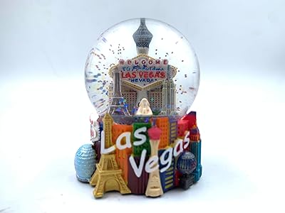 Las Vegas Snow Globe Welcome to Fabulous Las Vegas City Landmark Souvenir Collectible