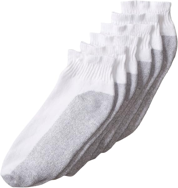 Fruit Of The Loom Men's 6 Pack Cushion Ankle Crew Socks