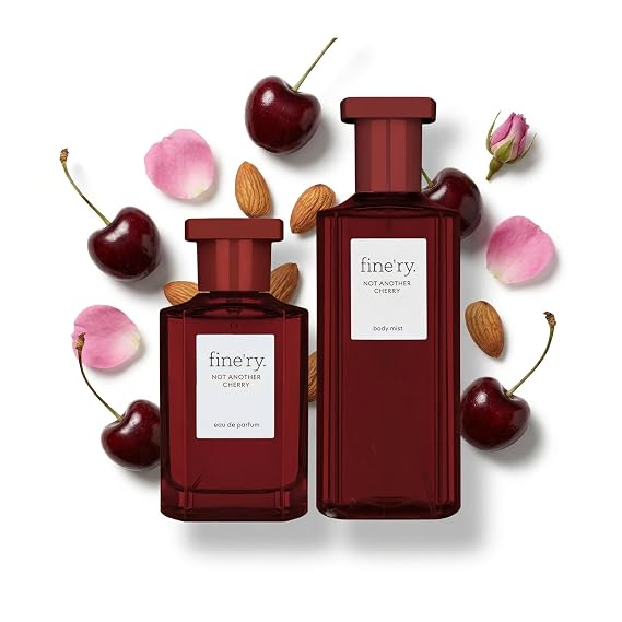Fine'ry Not Another Cherry Eau De Parfum & Body Mist Gift Set | Fruity & Floral Notes Of Cherry, Rose & Almond | Fine Mist Spray & Perfume For Women | Fragrance Layering Duo (2oz + 5oz)