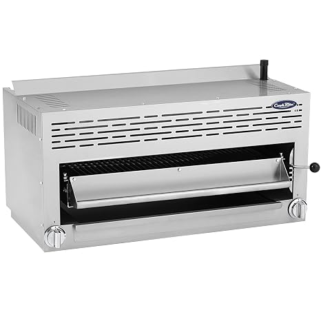 Atosa CookRite ATSB-36 36 Heavy-Duty Cheese Melter Gas Salamander Broiler for Grill Steak Diner | Stainless Steel, 2 Ceramic Infrared Burner, 45,000 BTU, Natural Gas (NG) (Includes: Wall Mount Kit)