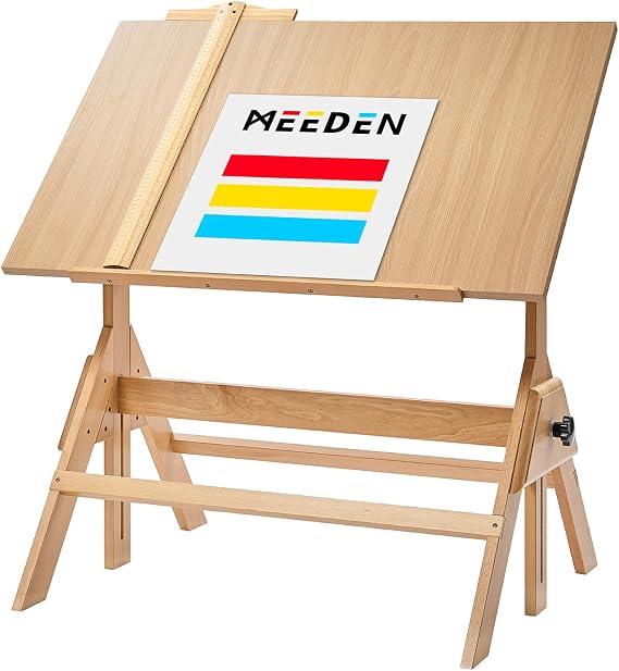 MEEDEN Wood Adjustable Drafting Table: 35.5" x 23.5" Art Drawing Desk