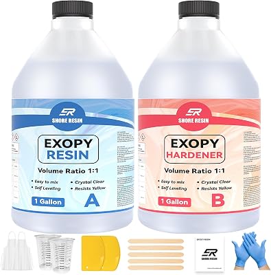 Epoxy Resin 2 Gallon Crystal Clear 1:1 Epoxy, 4 Anti-Yellowing UV Resistant, Food-Safe, Professional Resin for Art Casting, Coatings, Electronics & Small Business Use