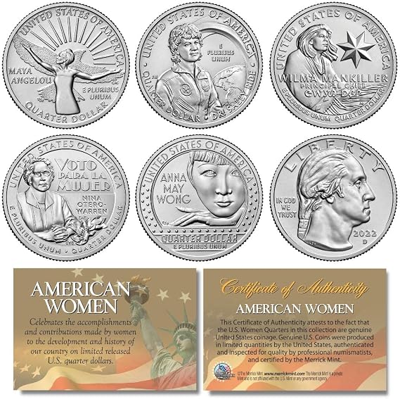 2022 American Women Quarters US Mint 5-Coin Complete Set in Capsules (D-Mint)