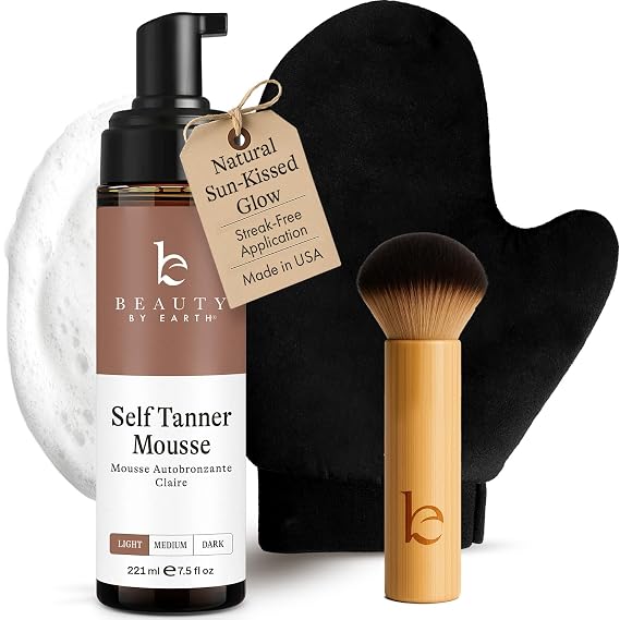 Self Tanner Tanning Mousse Kit - USA Made with Natural, Organic Ingredients