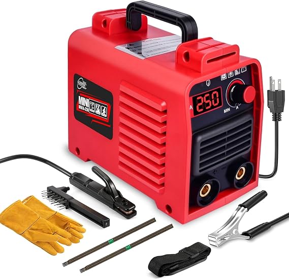 MMA-250A 110V Soldering Machine, IGBT Digital LCD Display,Portable Mini Welding Machine Complete Kit DIY,Hot Start,For Welders Welding and Maintenance